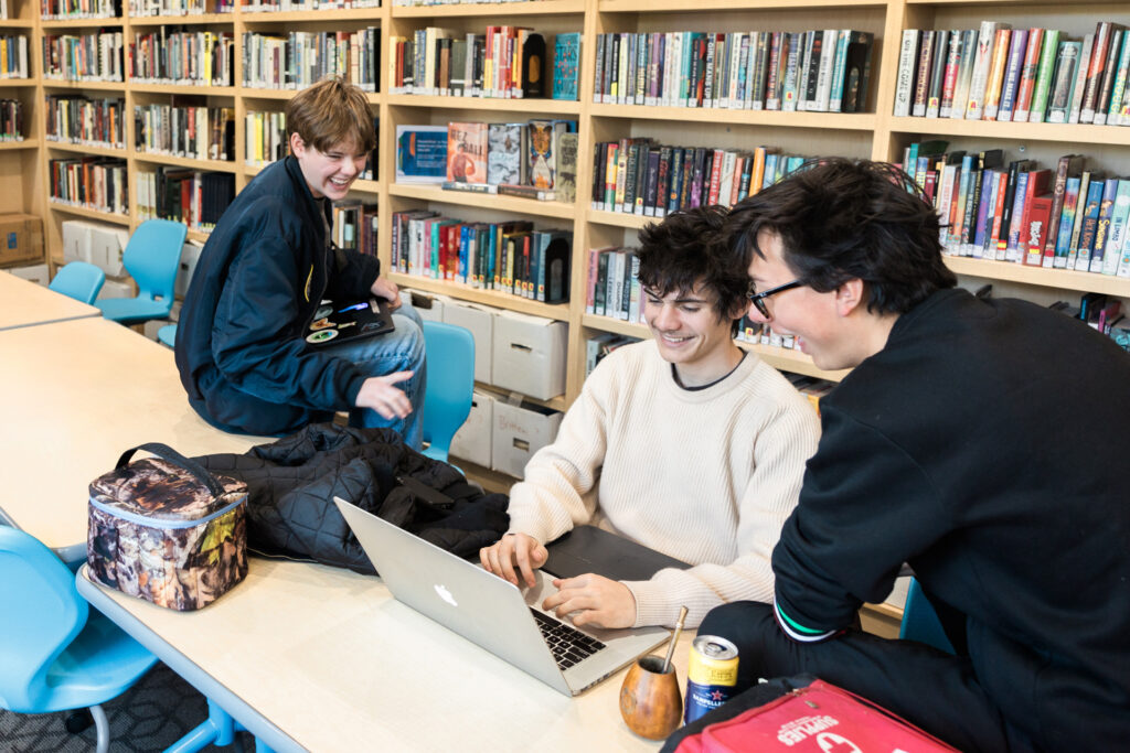 Studying in the library